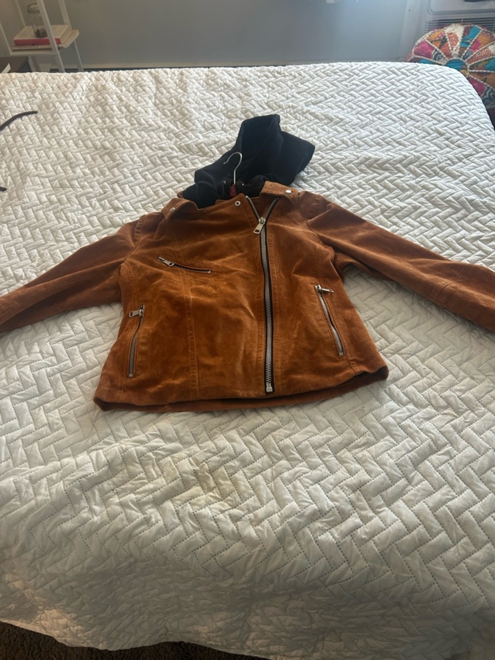 7 For All Mankind Brown Suede Jacket with Black Label